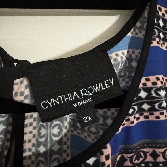 Cynthia Rowley Blue and Orange Graphic Tank Top - Picture 2 of 3